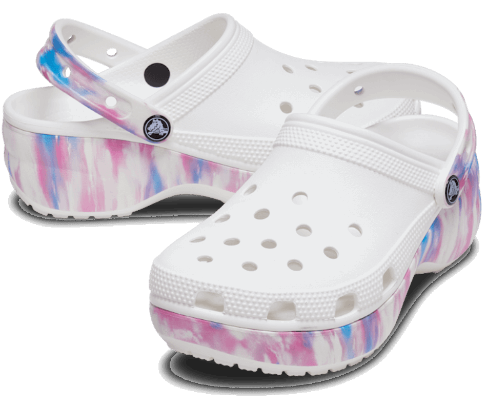 Crocs Women's Classic Platform Dream Clog White-Multi