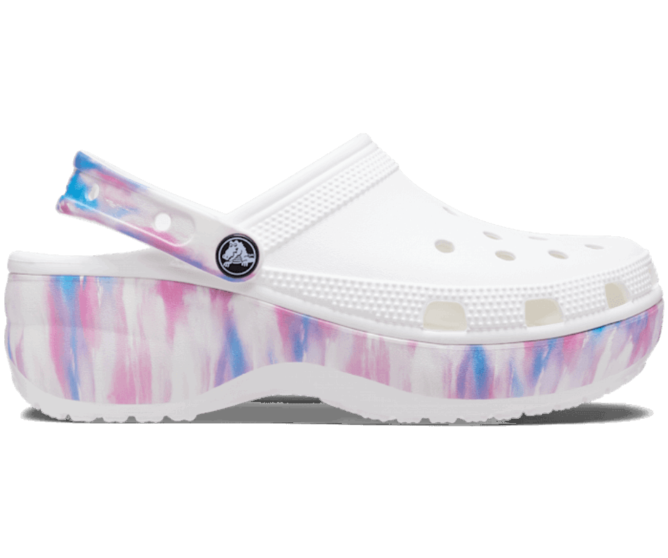 Crocs Women's Classic Platform Dream Clog White-Multi