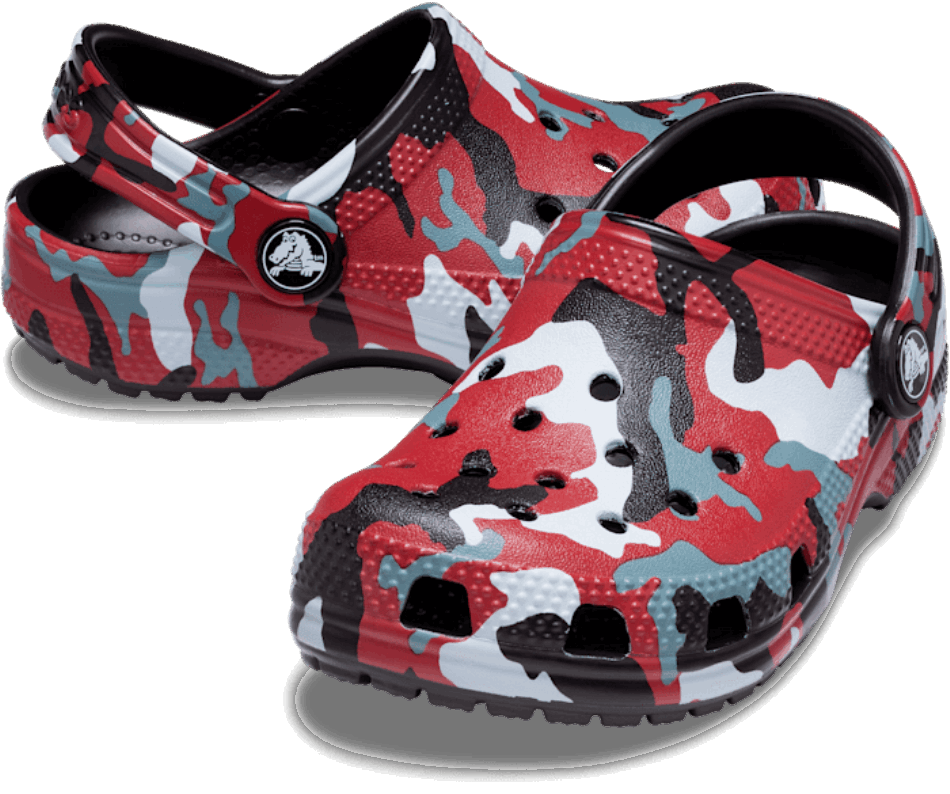 Crocs Kids’Classic Camo Clog Black-Red