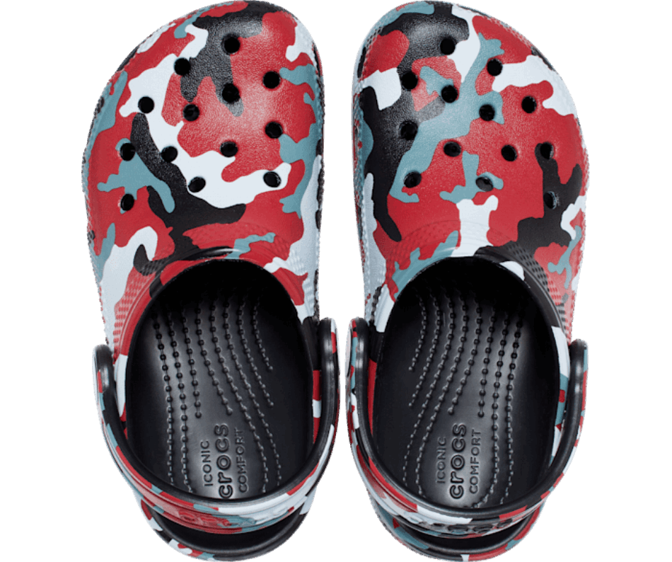 Crocs Kids’Classic Camo Clog Black-Red