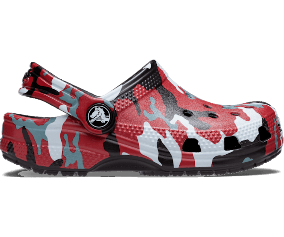Crocs Kids’Classic Camo Clog Black-Red