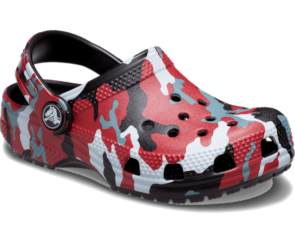 Crocs Kids’Classic Camo Clog Black-Red