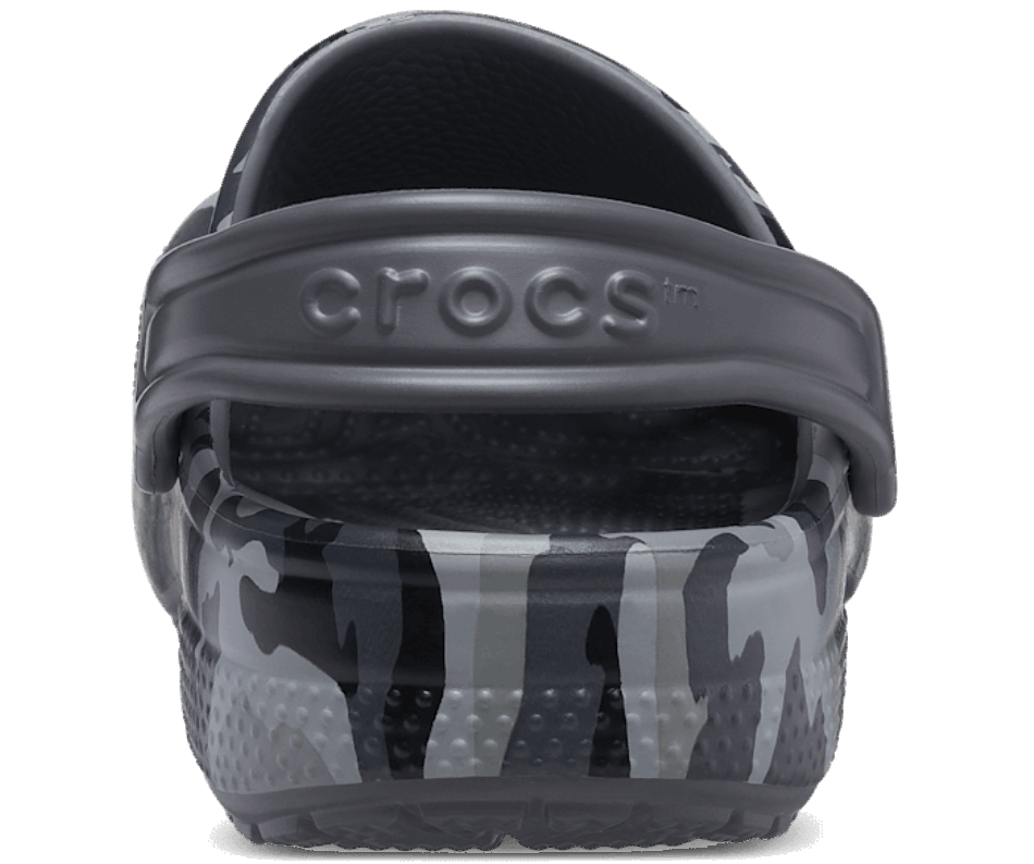Crocs Kids’Classic Camo Clog Black-Grey