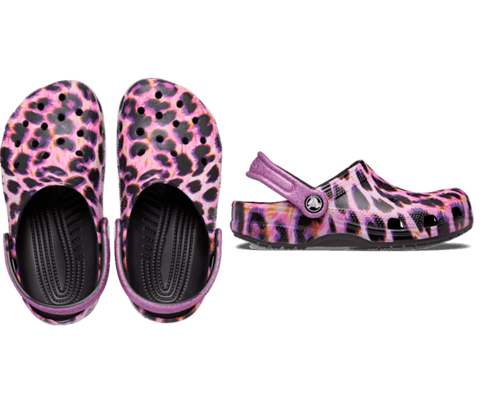 Crocs Kids’Classic Animal Print Clog Papaya-Leopard