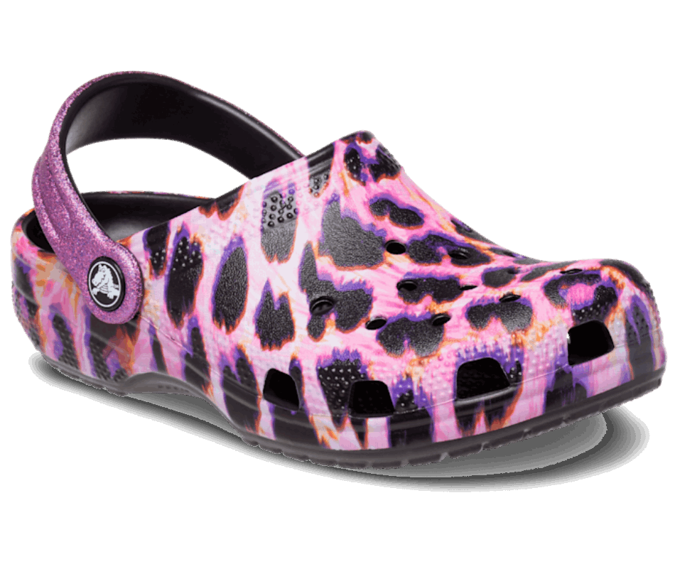Crocs Kids’Classic Animal Print Clog Papaya-Leopard