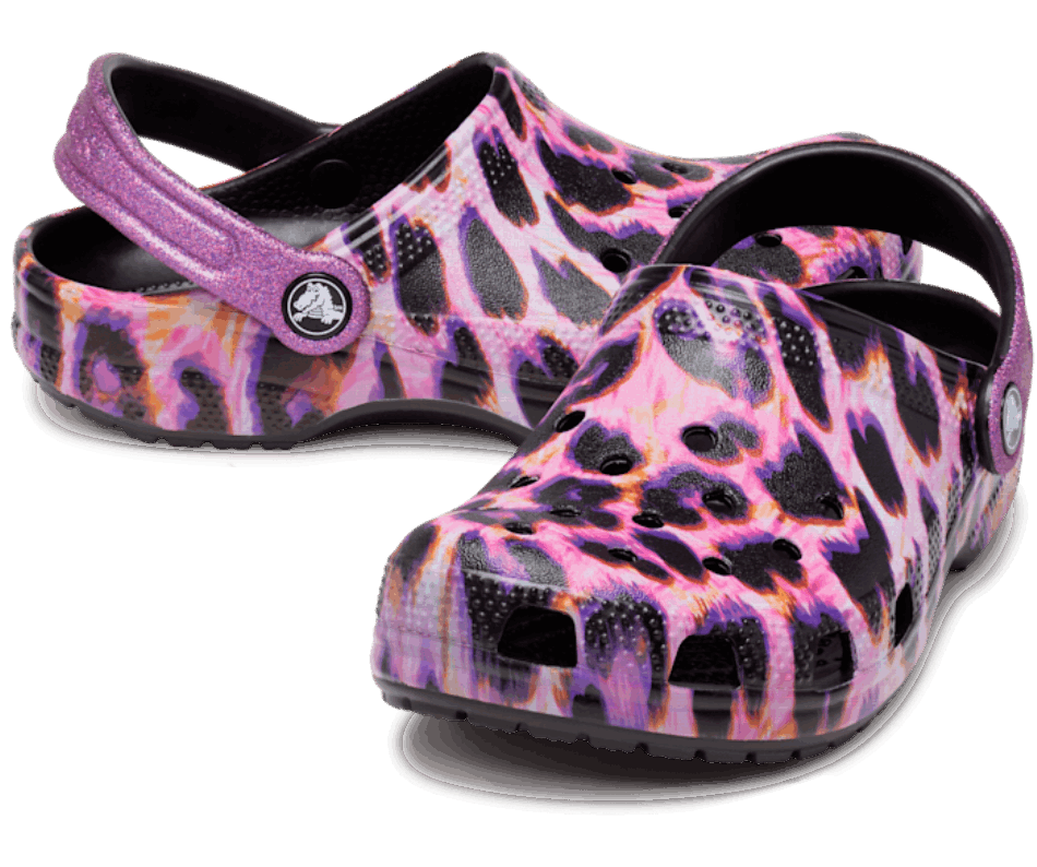 Crocs Kids’Classic Animal Print Clog Papaya-Leopard