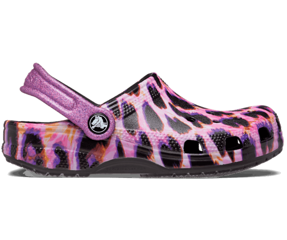 Crocs Kids’Classic Animal Print Clog Papaya-Leopard