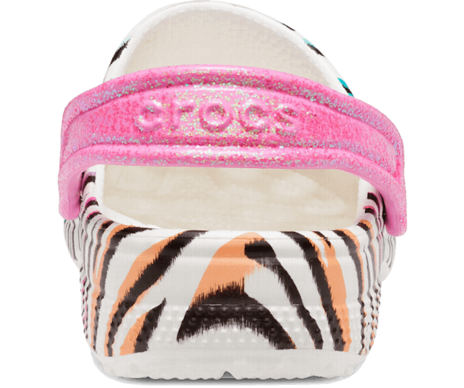 Crocs Kids’Classic Animal Print Clog White-Multi