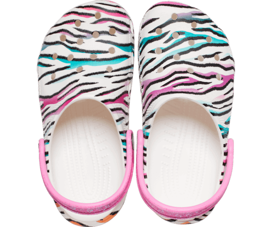 Crocs Kids’Classic Animal Print Clog White-Multi