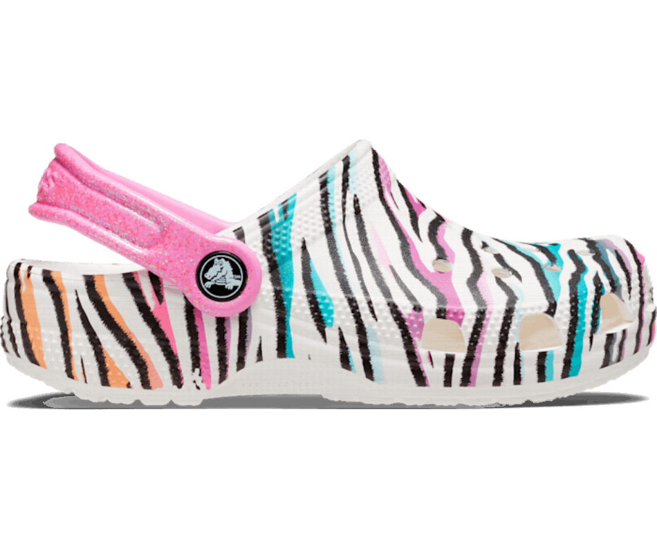 Crocs Kids’Classic Animal Print Clog White-Multi
