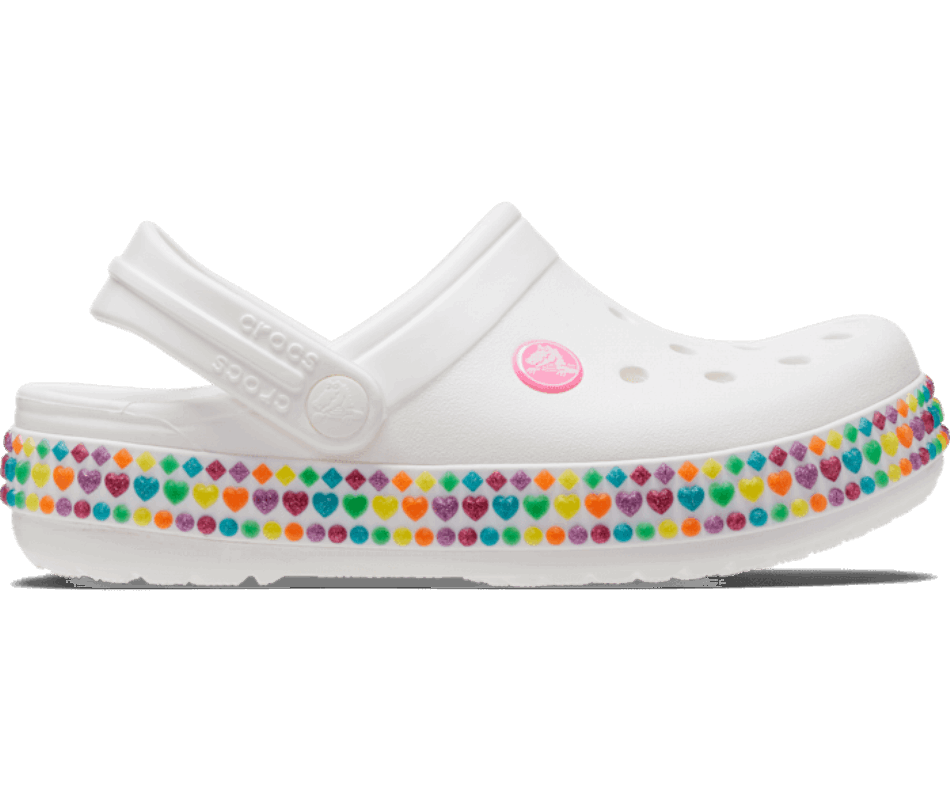 Crocs Kids' Crocband Gem Band Clog White