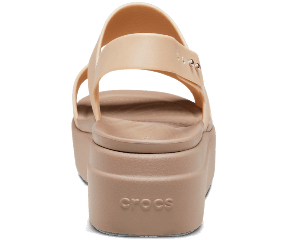 Crocs Women's  Brooklyn Metallic Low Wedge Metallic Champagne