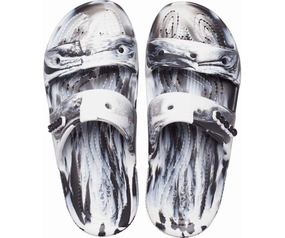 Crocs Classic Marbled Sandal White-Black