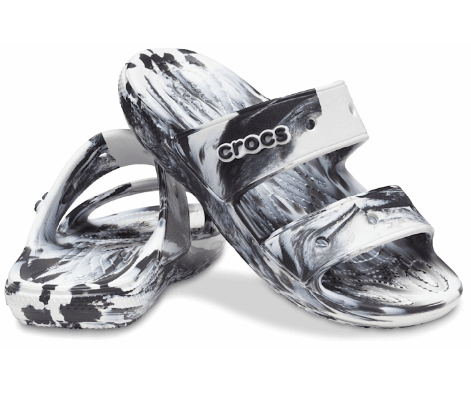 Crocs Classic  Marbled Sandal White-Black