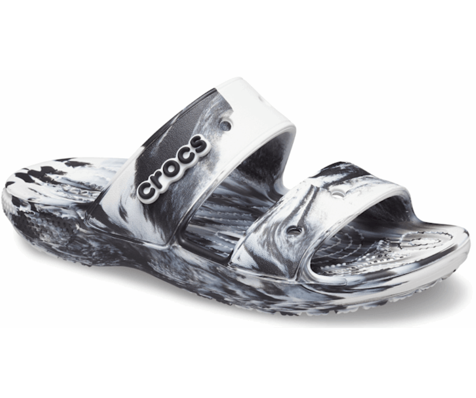 Crocs Classic  Marbled Sandal White-Black