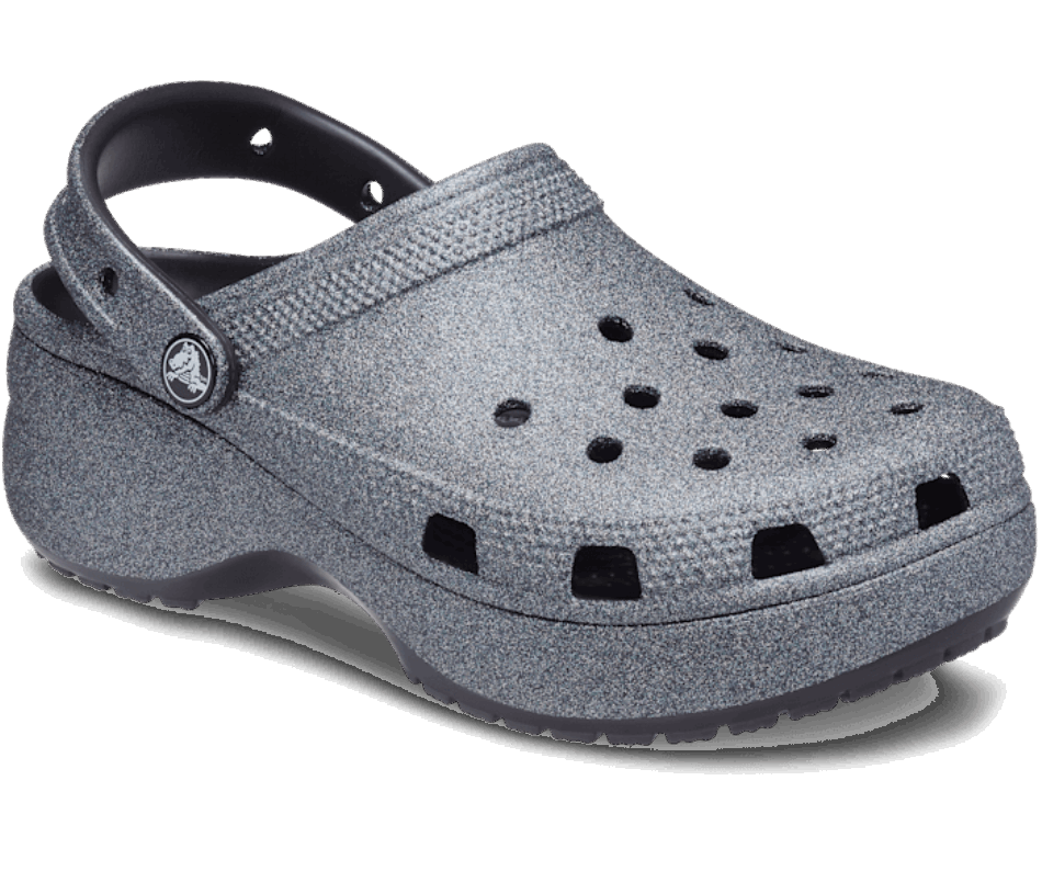 Crocs Women's Classic Platform Glitter Clog Black
