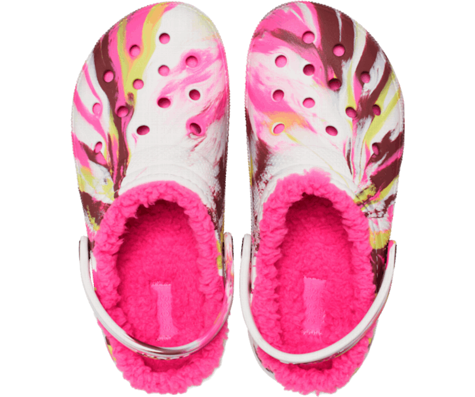 Crocs Toddlers' Classic Lined Marbled Clog Electric Pink-Multi