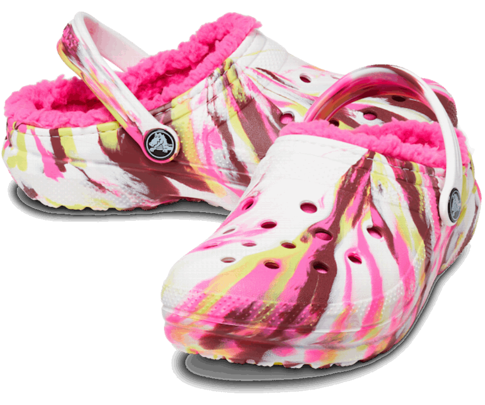 Crocs Toddlers' Classic Lined Marbled Clog Electric Pink-Multi