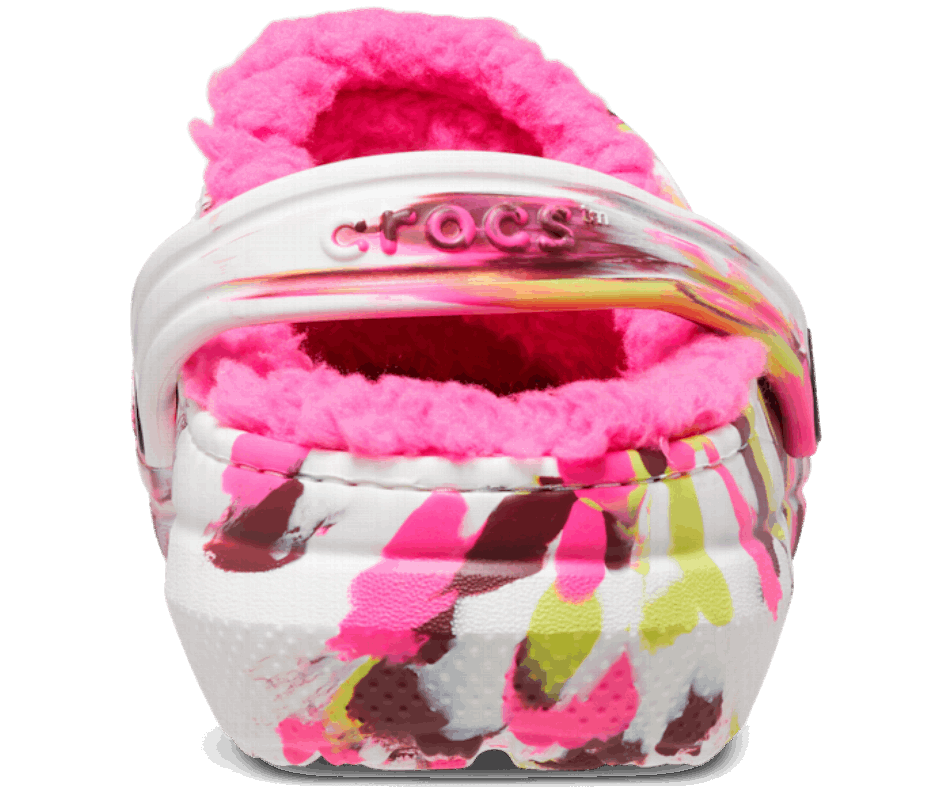 Crocs Toddlers' Classic Lined Marbled Clog Electric Pink-Multi