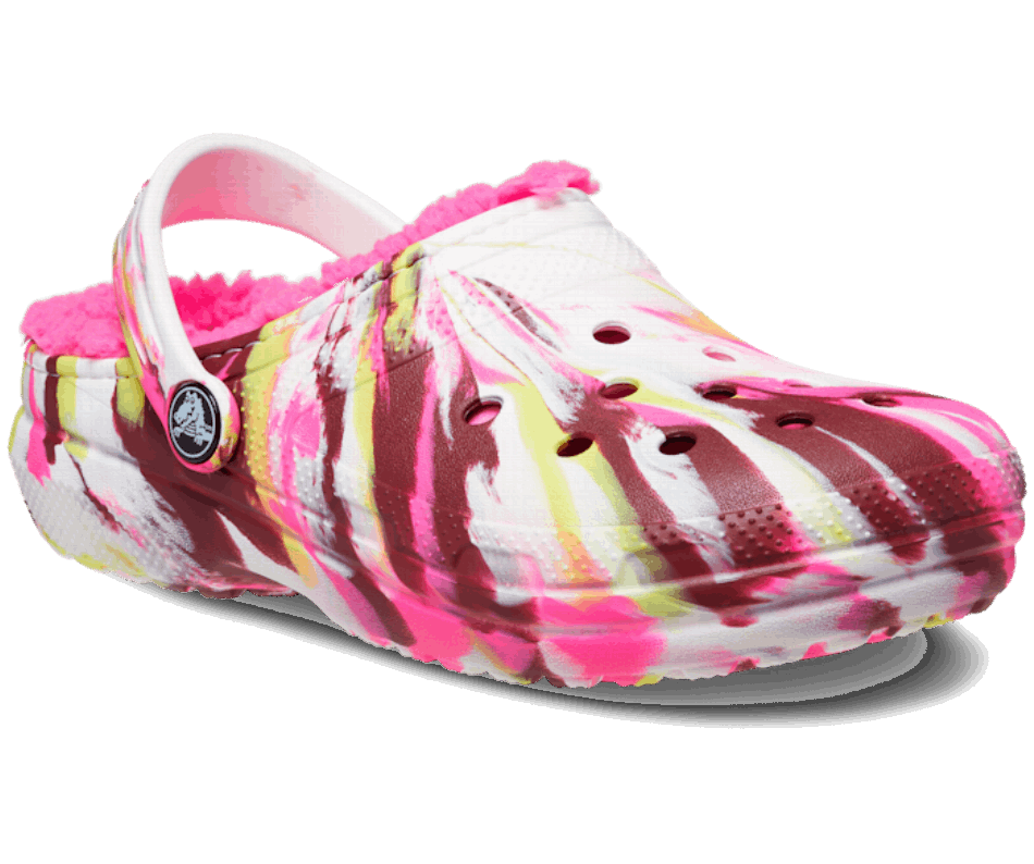 Crocs Toddlers' Classic Lined Marbled Clog Electric Pink-Multi