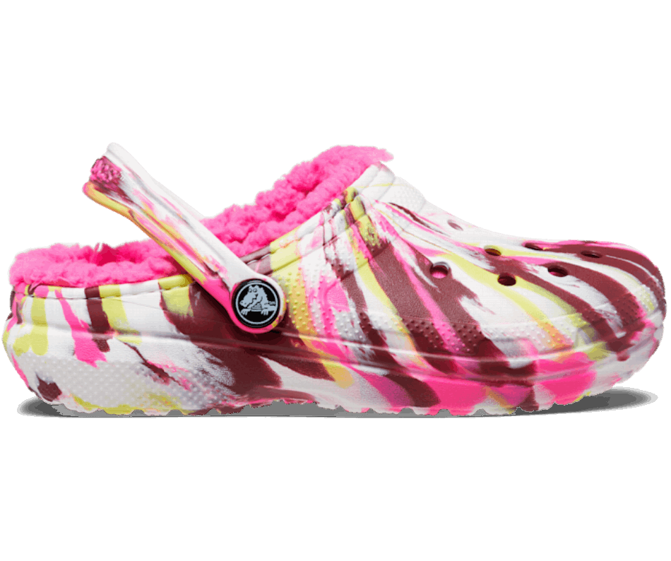 Crocs Toddlers' Classic Lined Marbled Clog Electric Pink-Multi