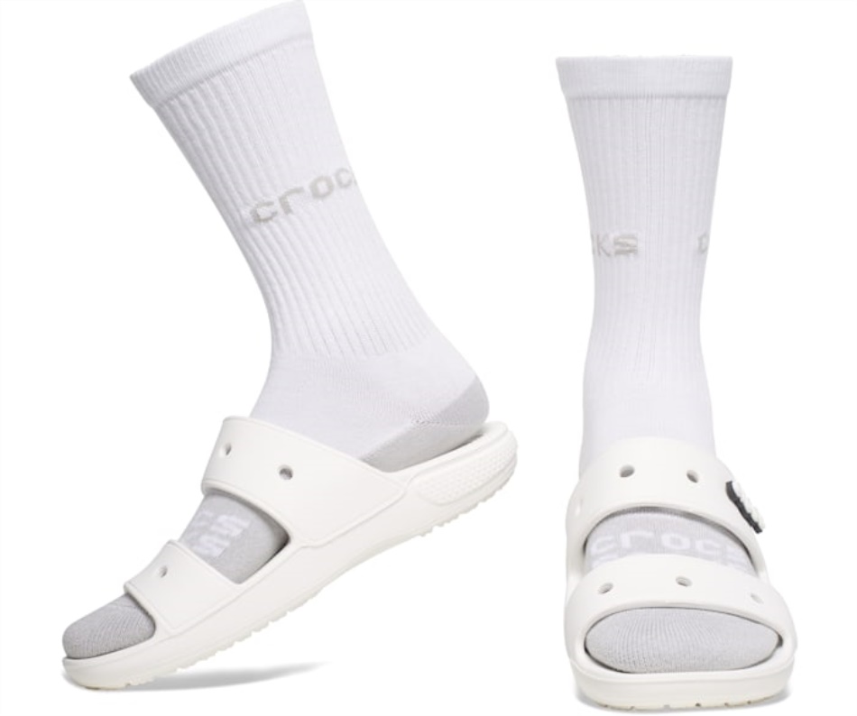 Crocs Socks Adult Crew Solid 3-Pack White