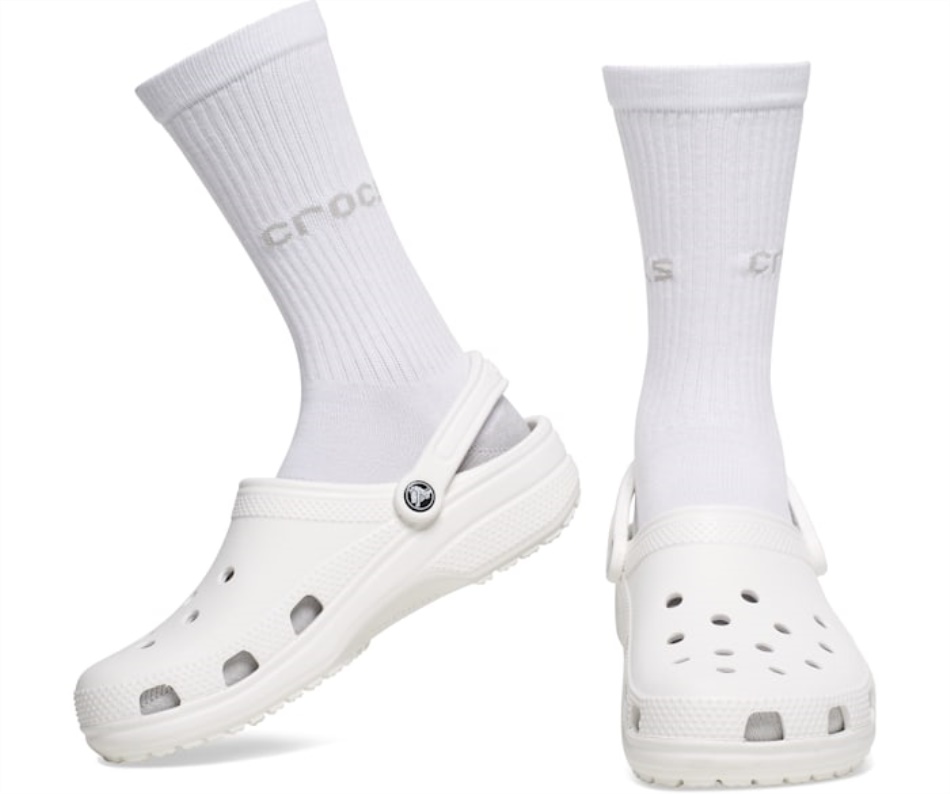 Crocs  Socks Adult Crew Solid 3-Pack White