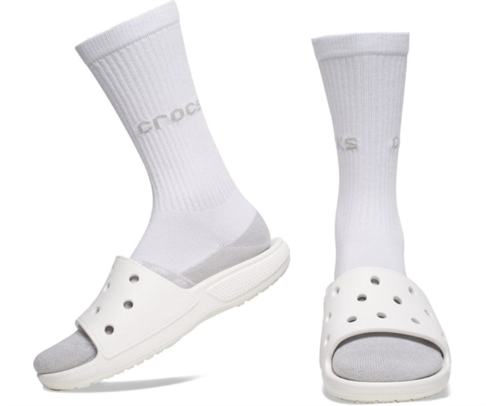 Crocs  Socks Adult Crew Solid 3-Pack White
