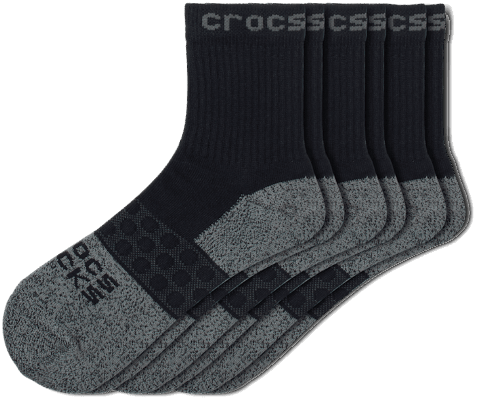 Crocs Socks Adult Quarter Solid 3-Pack Black