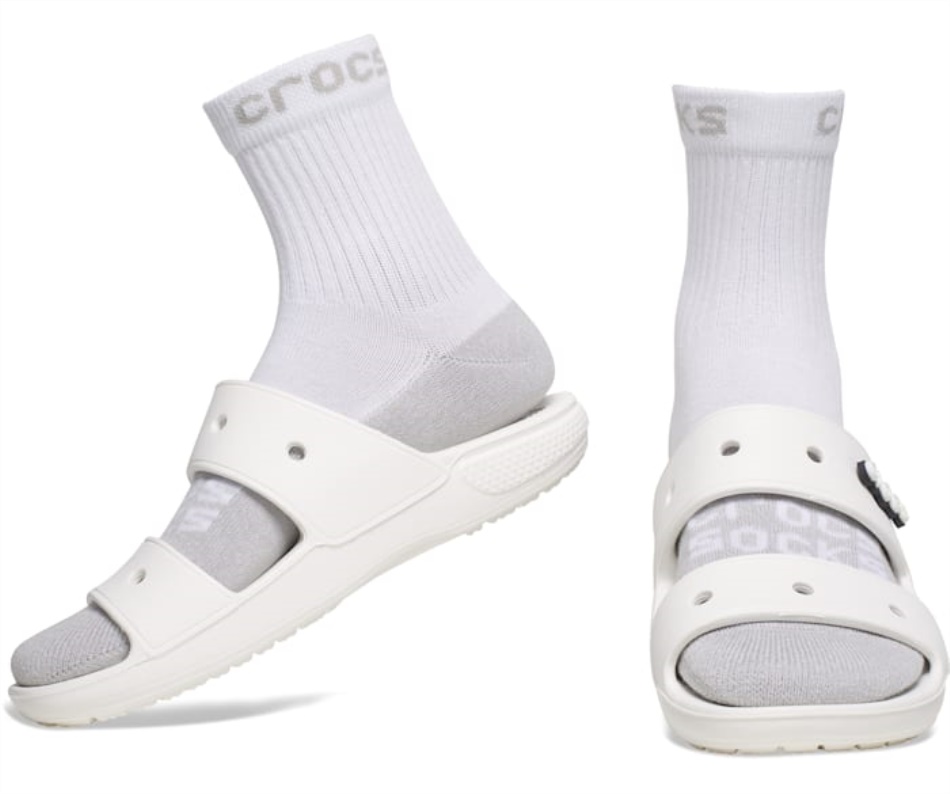 Crocs Socks Adult Quarter Solid 3-Pack White