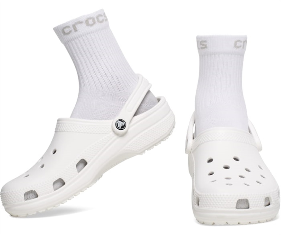 Crocs  Socks Adult Quarter Solid 3-Pack White