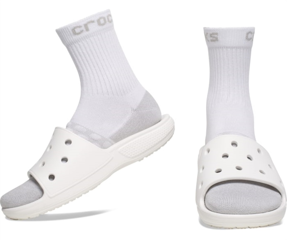 Crocs  Socks Adult Quarter Solid 3-Pack White