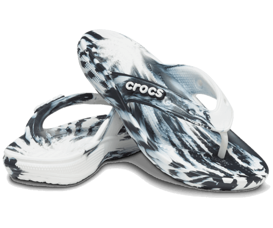 Crocs Classic  Marble Flip Black-White