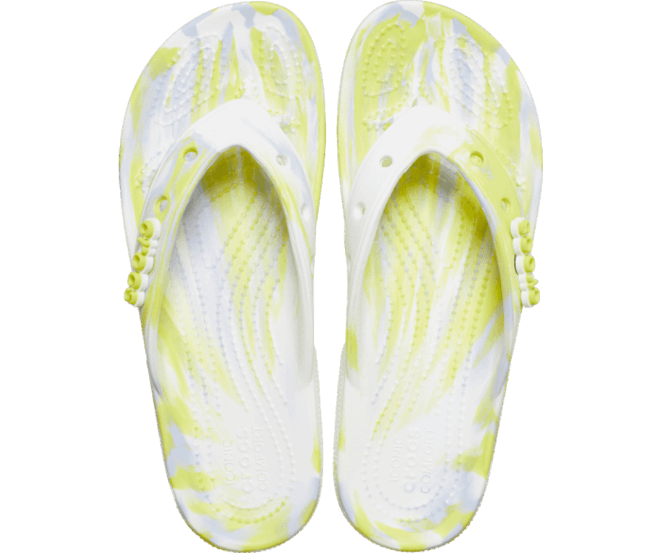 Crocs Classic  Marble Flip White-Microchip