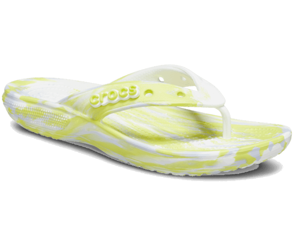 Crocs Classic  Marble Flip White-Microchip