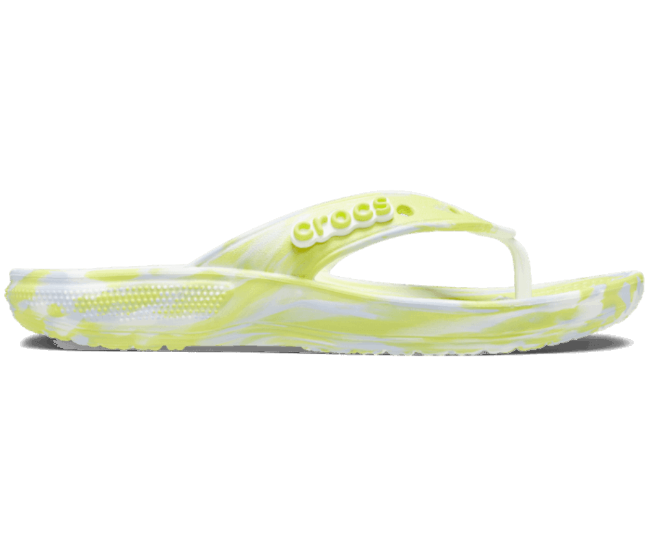 Crocs Classic  Marble Flip White-Microchip