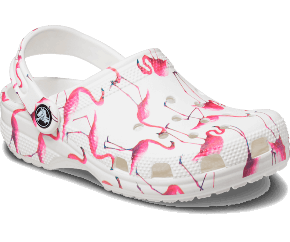 Crocs Kids' Classic Pool Party Clog White-Flamingo