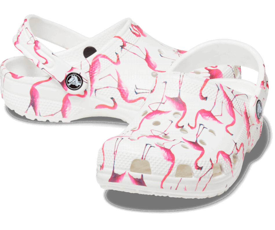 Crocs Kids' Classic Pool Party Clog White-Flamingo