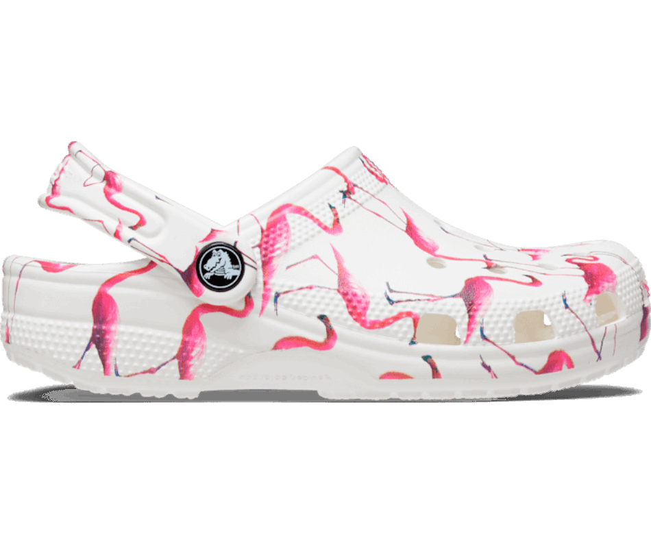 Crocs Kids' Classic Pool Party Clog White-Flamingo