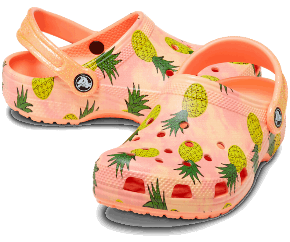 Crocs Kids' Classic Pool Party Clog Papaya