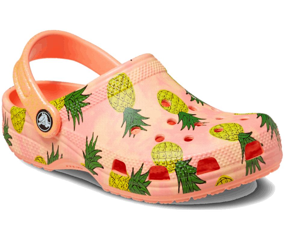 Crocs Kids' Classic Pool Party Clog Papaya