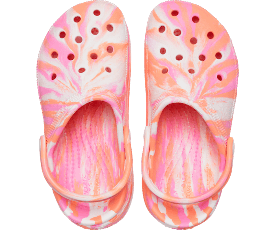 Crocs Kids' Classic Marbled Cutie Clog Papaya-Multi