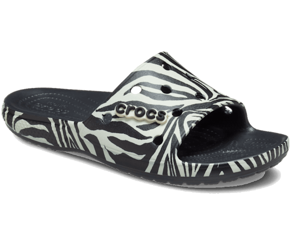 Crocs Classic  Animal Remix Slide Black-Zebra Print