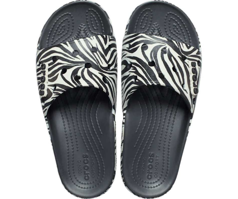 Crocs Classic  Animal Remix Slide Black-Zebra Print