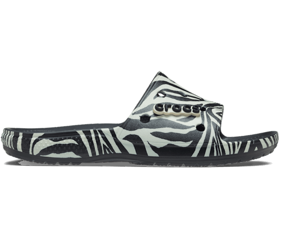 Crocs Classic  Animal Remix Slide Black-Zebra Print