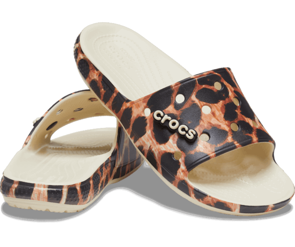 Crocs Classic Animal Remix Slide Bone-Leopard