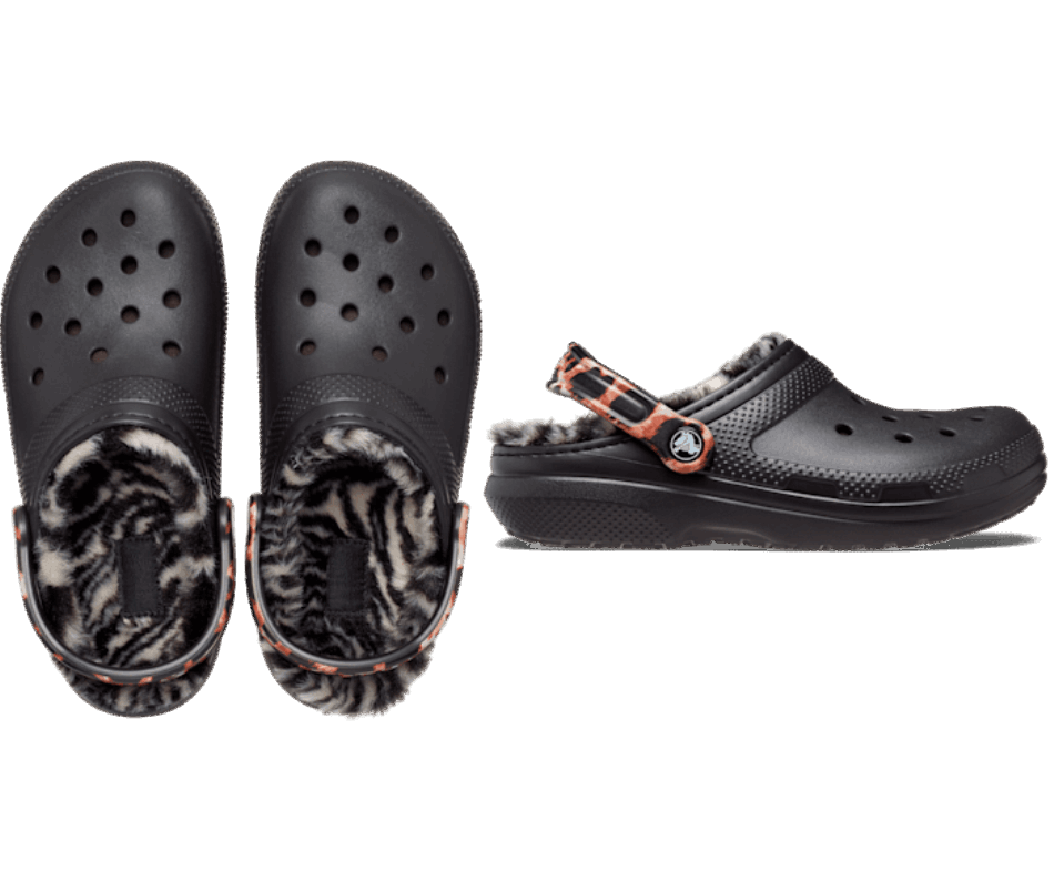 Crocs Classic Lined Animal Remix Clog Black-Multi Animal