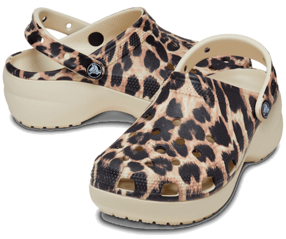 Crocs Classic Platform Animal Remix Clog Bone-Leopard