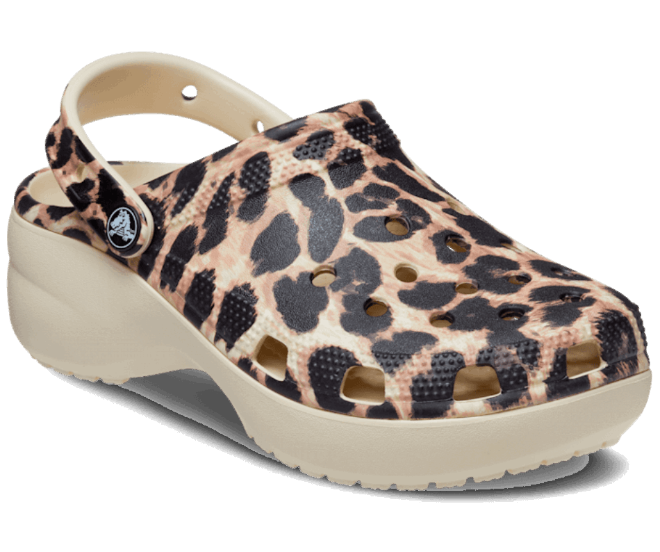 Crocs Classic Platform Animal Remix Clog Bone-Leopard