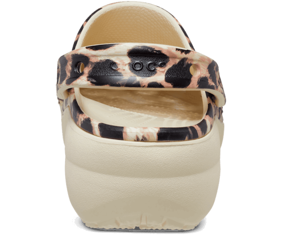 Crocs Classic Platform Animal Remix Clog Bone-Leopard